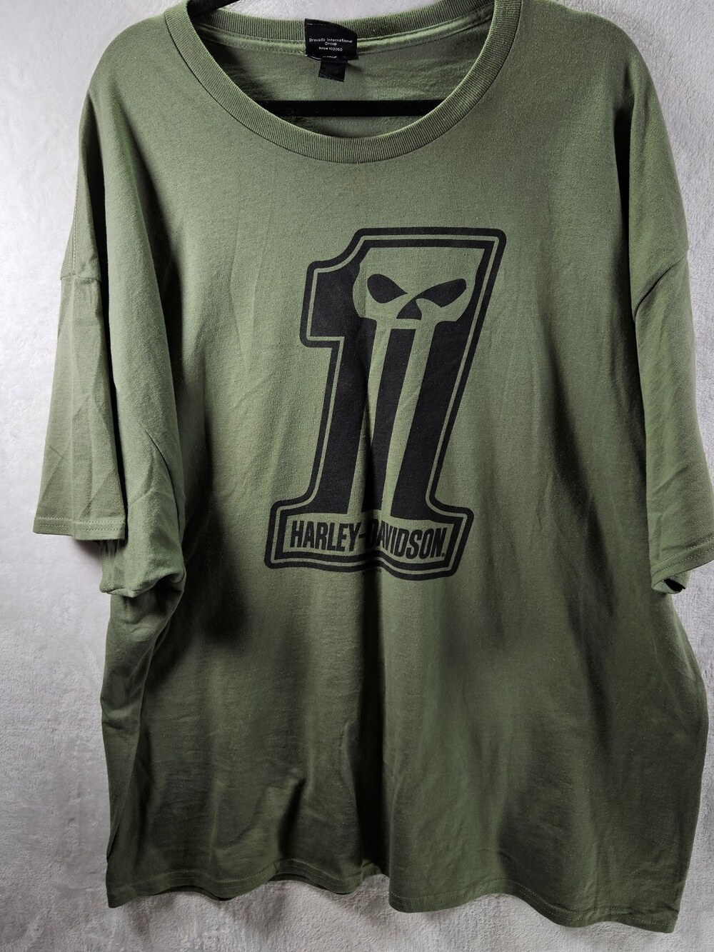 Harley Davidson Motorcycle T Shirt Men 3XL Olive Green Dark Trait Detroit